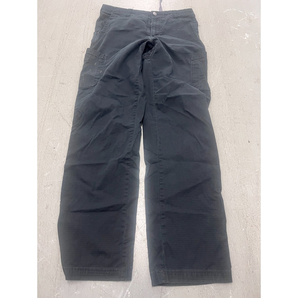 Carhartt Cargo Pants Mens M Tall Black Cotton Ripstop Straight Workwear 32x31